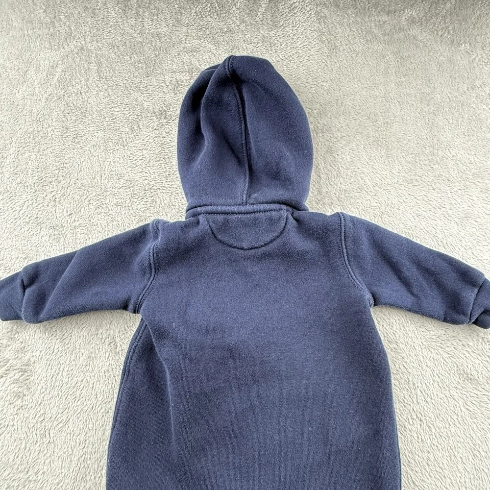 Ralph Lauren Sweatshirt Romper Baby Boys 3 Months Blue Red Polo Spell Out Preppy